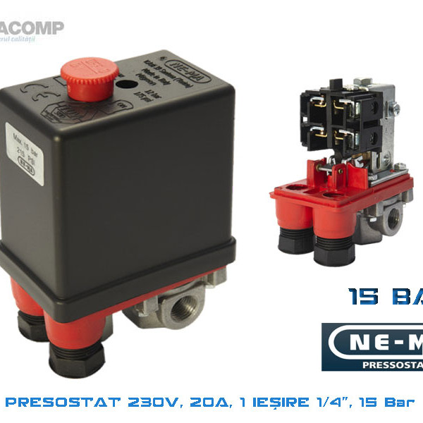 Presostat 230V 20A O Iesire 1/4 15 Bari Pm1V 16B Ne-Ma