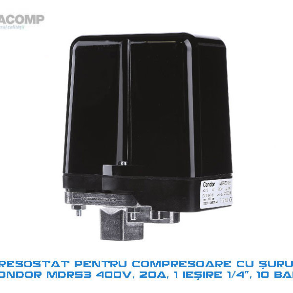 PRESOSTAT COMPRESOR CU SURUB MDR53 400V 20A 1/4 10 BARI OPC_MDR53_1_4_400V CONDOR