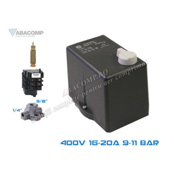 Presostat Trifazic Condor MDR3 400V 16-20A 9-11 Bar 3 Iesiri