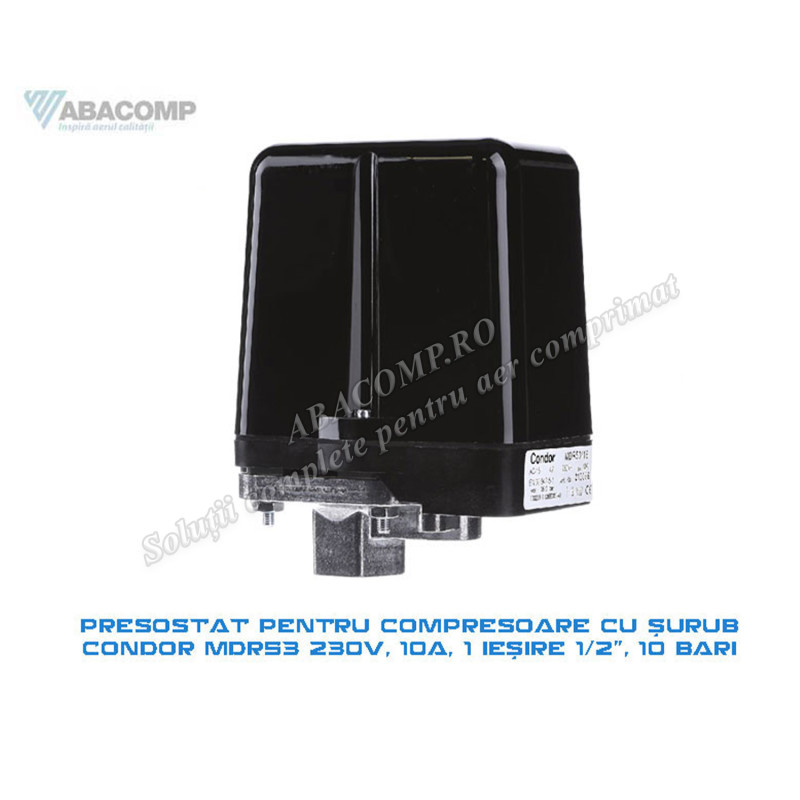 PRESOSTAT COMPRESOR CU SURUB MDR53 230V 10A 1/2 10 BARI OPC_MDR53_1_2_230V CONDOR
