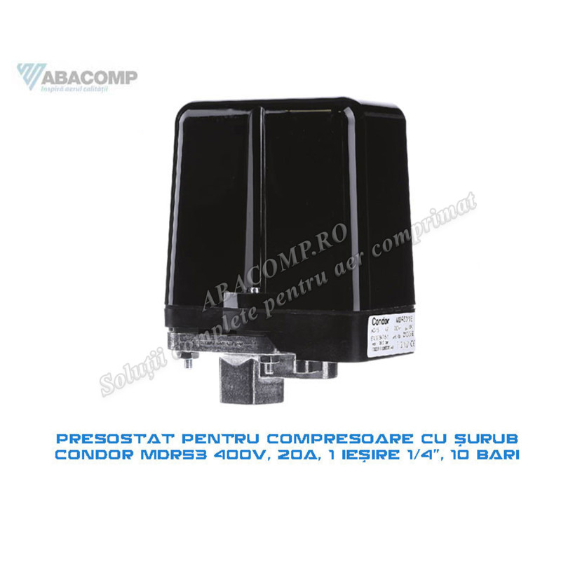 PRESOSTAT COMPRESOR CU SURUB MDR53 400V 20A 1/4 10 BARI OPC_MDR53_1_4_400V CONDOR