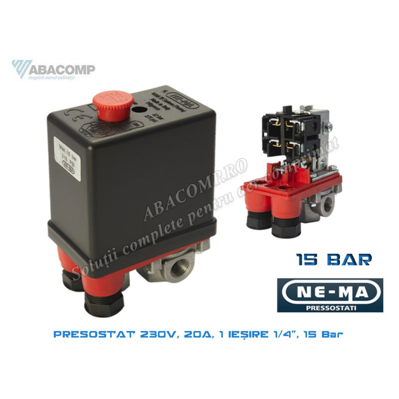 230V 20A 15 BAR AIR COPRESSOR PRESSURE SWITCH PM1V 16B NE-MA