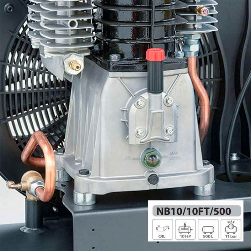 Compresor industrial trifazat Nuair NB10/10FT/500 Compresor aer profesional 500L motor 7.5kW Nuair NB10