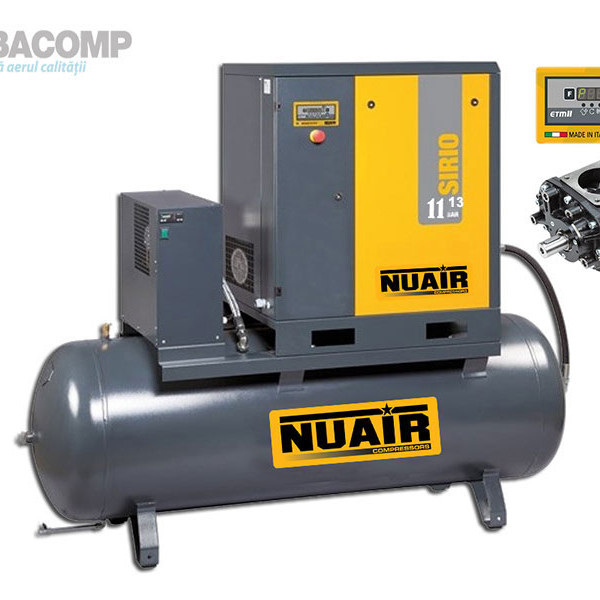SCREW AIR COMPRESSOR SIRIO 11KW 13BAR 500L SIRIO 11-13-500 ES NUAIR