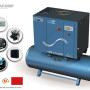 Compresor cu surub cu uscător KTC 11KW rezervor 500L |Uz industrial