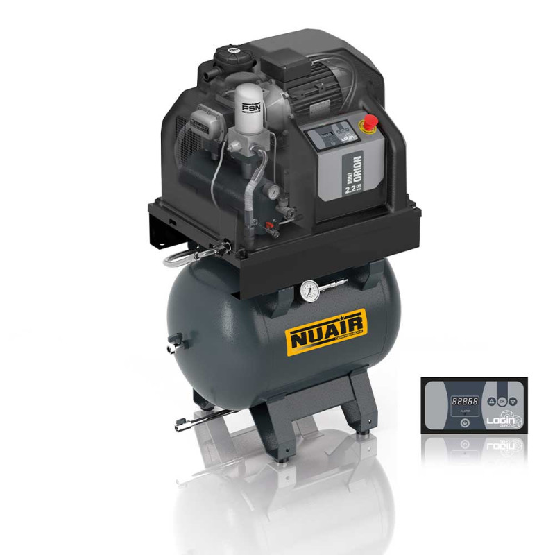 COMPRESOR CU SURUB 230V REZERVOR 90L MINIORION 2.2-10-90 M NUAIR