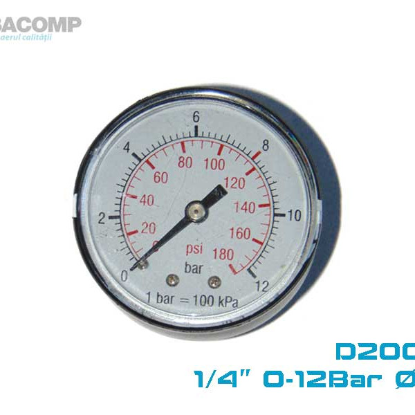 MANOMETRU AER COMPRIMAT 0-12 BAR D50 1/4 D200/3 FIMET-WATTS MANOMETRU AER COMPRIMAT 0-12 BAR D50 1/4 D200/3 FIMET-WATTS