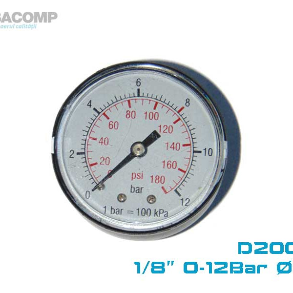 MANOMETER 0-180 PSI 1/8 Ø50 D200/2 FIMET-WATTS