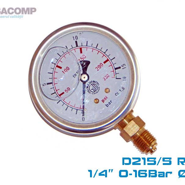 Manometru cu Glicerina Radial D63 1/4 0-16 Bar D215/5 VEPA