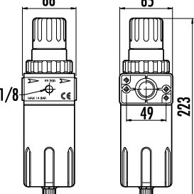 1/2 AIR PRESSURE REGULATOR WITH FILTER