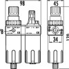 1/4 AIR PREPARATION UNIT FILTER REGULATOR LUBRICATOR FRL-180 GAV 1/4 AIR PREPARATION UNIT FILTER REGULATOR LUBRICATOR FRL-180 GAV