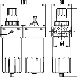 1 AIR PREPARATION UNIT FILTER REGULATOR LUBRICATOR FRL-300 GAV